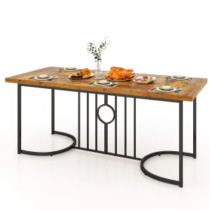Giantex 71 Inch Large Dining Table for 6-8 People, Farmhouse Rectangular Kitchen Table with Metal Frame farmhouse dining table, extendable dining table