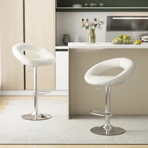Giantex Adjustable Swivel Bar Stools, Modern PU Leather Counter Height Bar Chairs w/Hollowed Back kitchen barstool, adjustable bar stool