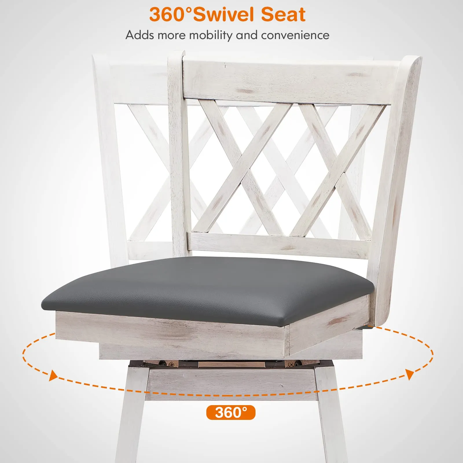 Giantex Bar Stool with Foot Rest Upholstered Cushion & Ergonomic Backrest
