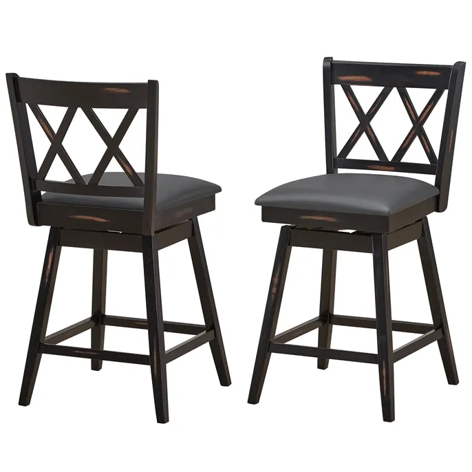 Giantex Bar Stool with Foot Rest Upholstered Cushion & Ergonomic Backrest