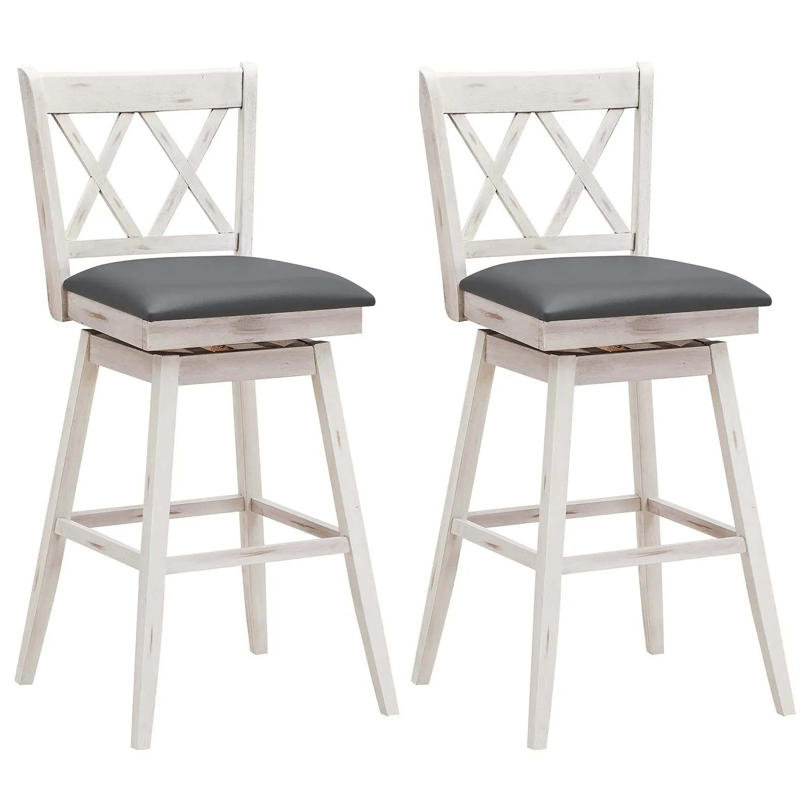 Giantex Bar Stool with Foot Rest Upholstered Cushion & Ergonomic Backrest kitchen barstool, adjustable bar stool