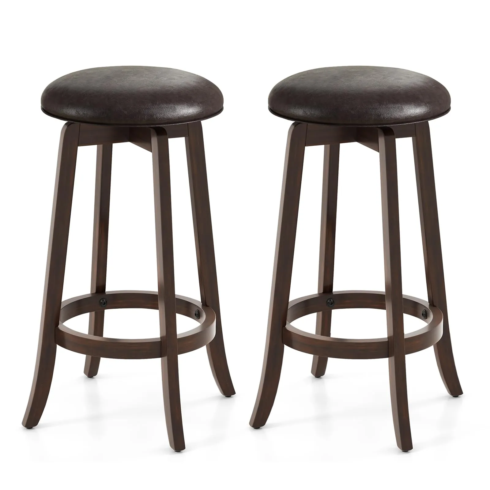Giantex Bar Stools Set 29"/ 24"  Bar Height Bar Stools w/ 360 Swivel Round Seat & Footrest kitchen barstool, adjustable bar stool