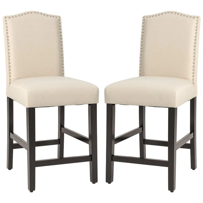 Giantex Bar Stools Set of 2, 25" Counter Height Bar Dining Chairs with Rubber Wood Legs