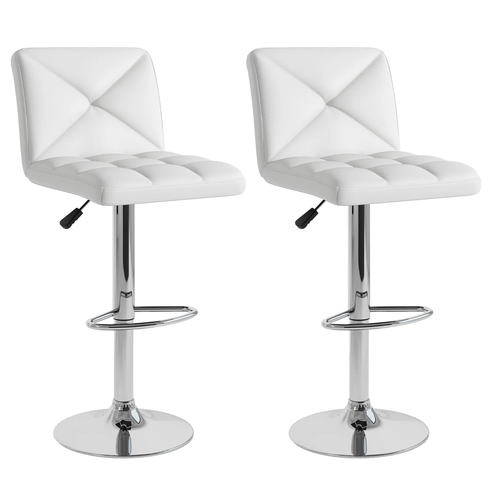Giantex Bar Stools Set of 2/4, Modern PU Leather Swivel Counter Height Bar Stools with Back kitchen barstool, adjustable bar stool