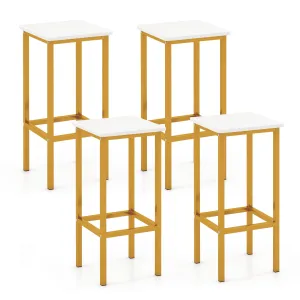Giantex Bar Stools Set of 4, 26" Backless Barstools with Metal Legs & Footrest, Breakfast Bar Dining Chairs kitchen barstool, adjustable bar stool