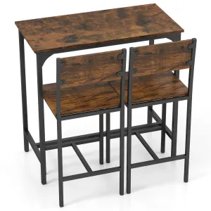 Giantex Bar Table and Chair Set with 2 Counter Height Bar Stools tablecloth, dining table
