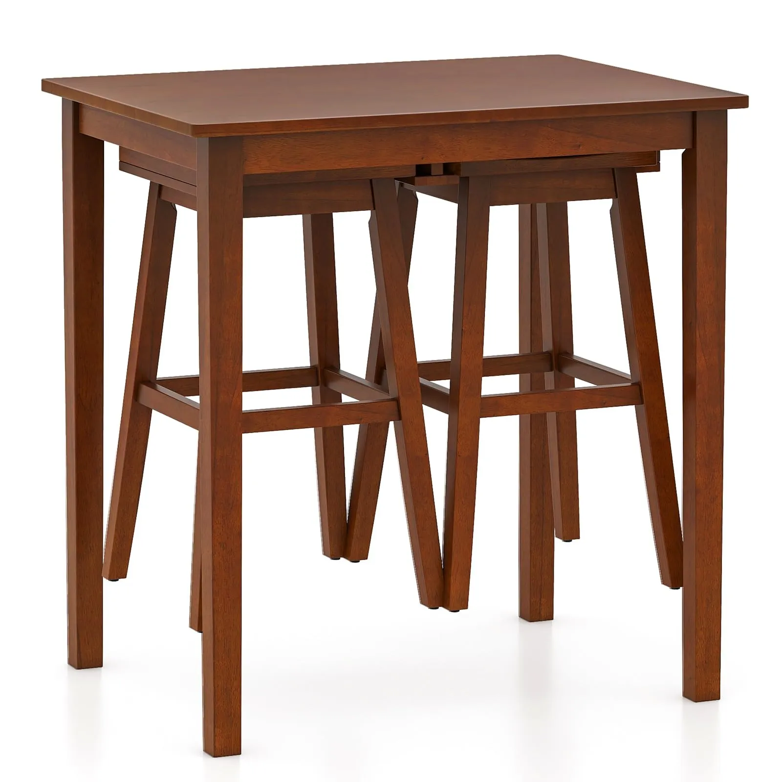 Giantex Bar Table and Chairs Set - 3-Piece Counter Height Dining Table Set with Hangable Bar Stools tablecloth, dining table