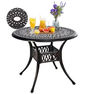 Giantex Bistro Table, Cast Aluminum Round Dining Table farmhouse dining table, extendable dining table