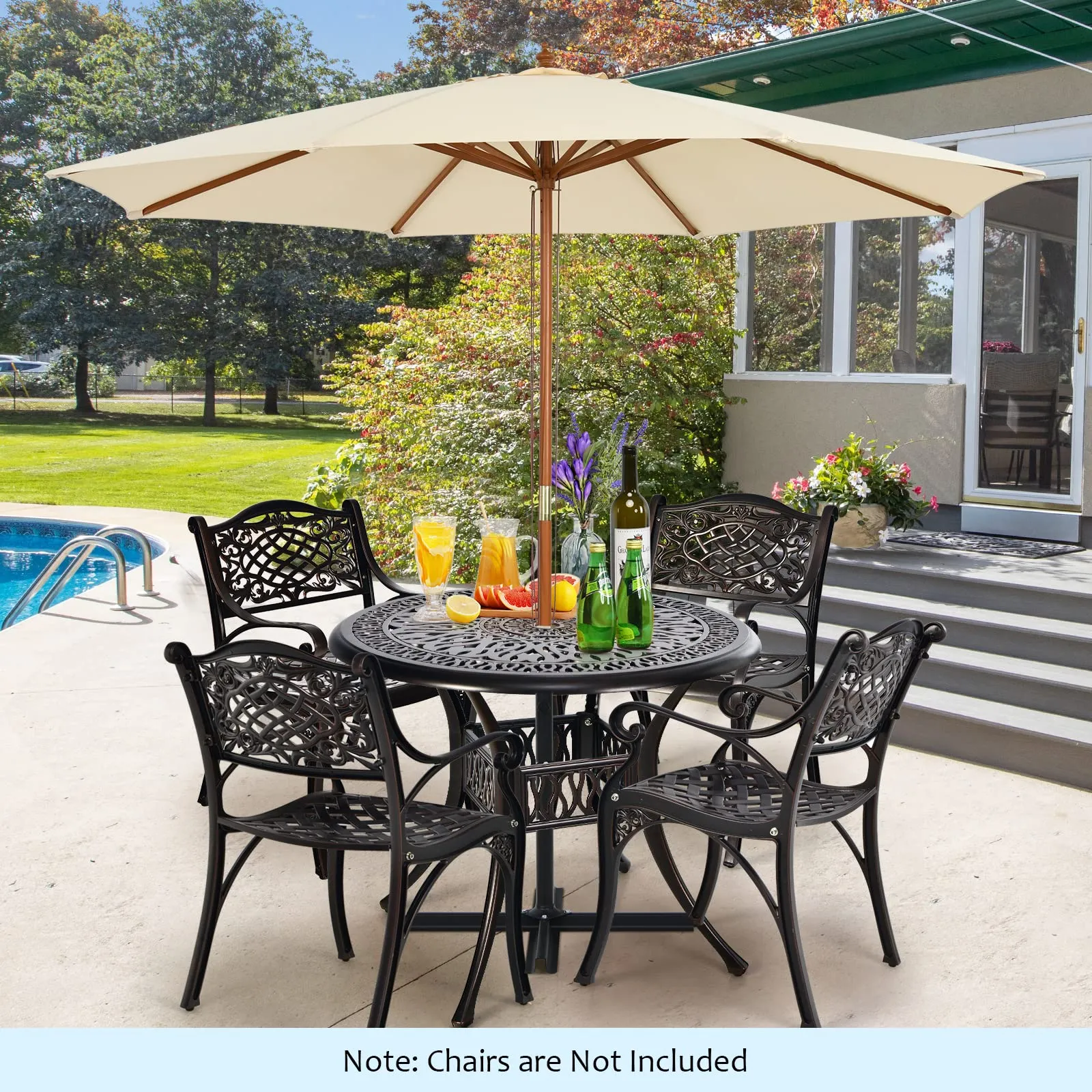 Giantex Bistro Table, Cast Aluminum Round Dining Table