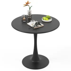 Giantex Black Round Dining Table farmhouse dining table, extendable dining table