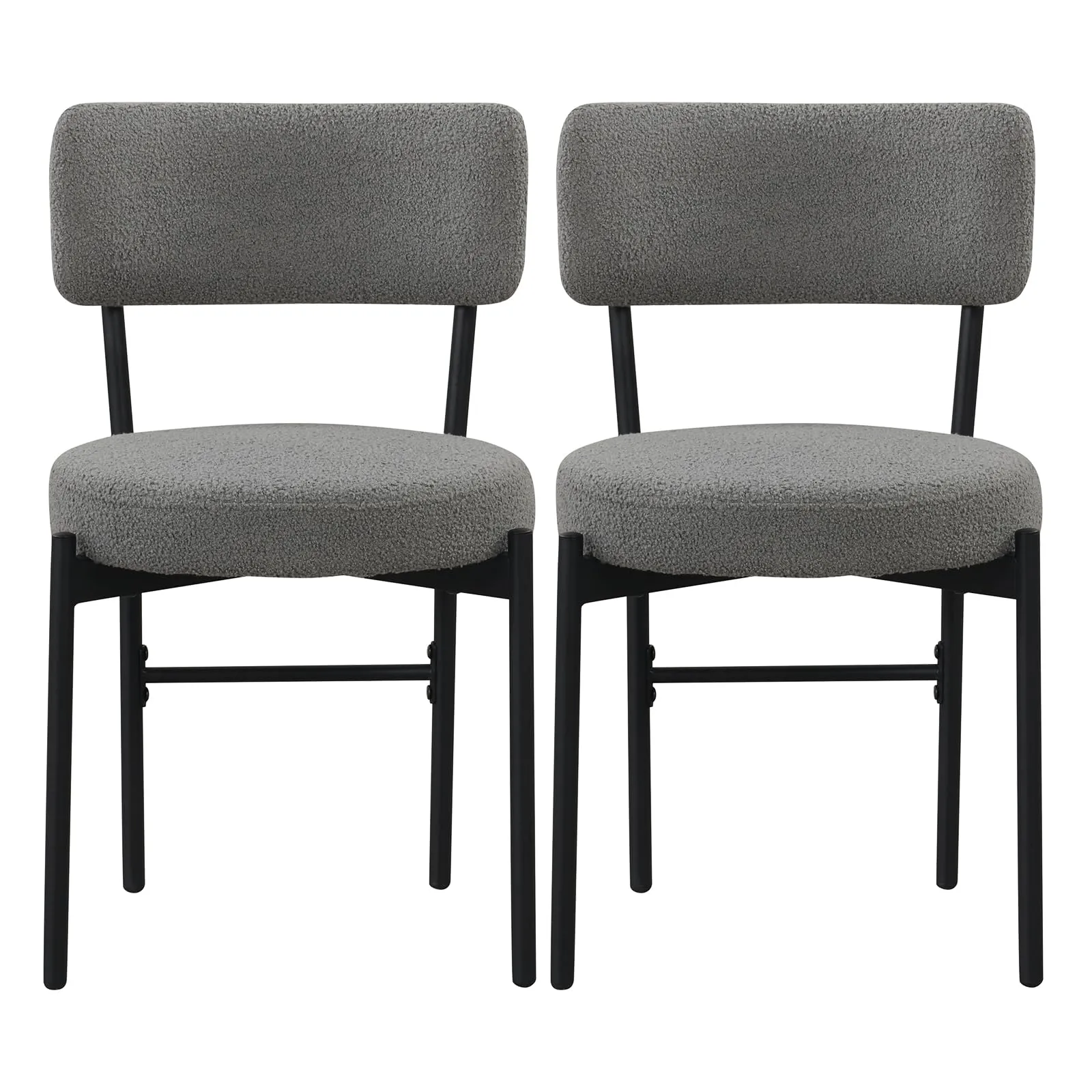 Giantex Boucle Dining Chairs Set of 2/4, Sherpa Upholstered Kitchen Chairs w/Curved Backrest, Padded Seat & Metal Legs set of dining chairs, wooden chairs