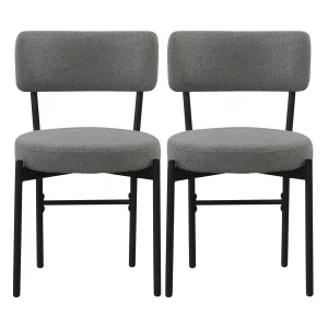 Giantex Boucle Dining Chairs Set of 2/4, Sherpa Upholstered Kitchen Chairs w/Curved Backrest, Padded Seat & Metal Legs set of dining chairs, wooden chairs