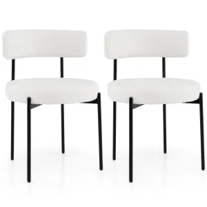 Giantex Boucle Dining Chairs Set of 2 set of dining chairs, wooden chairs