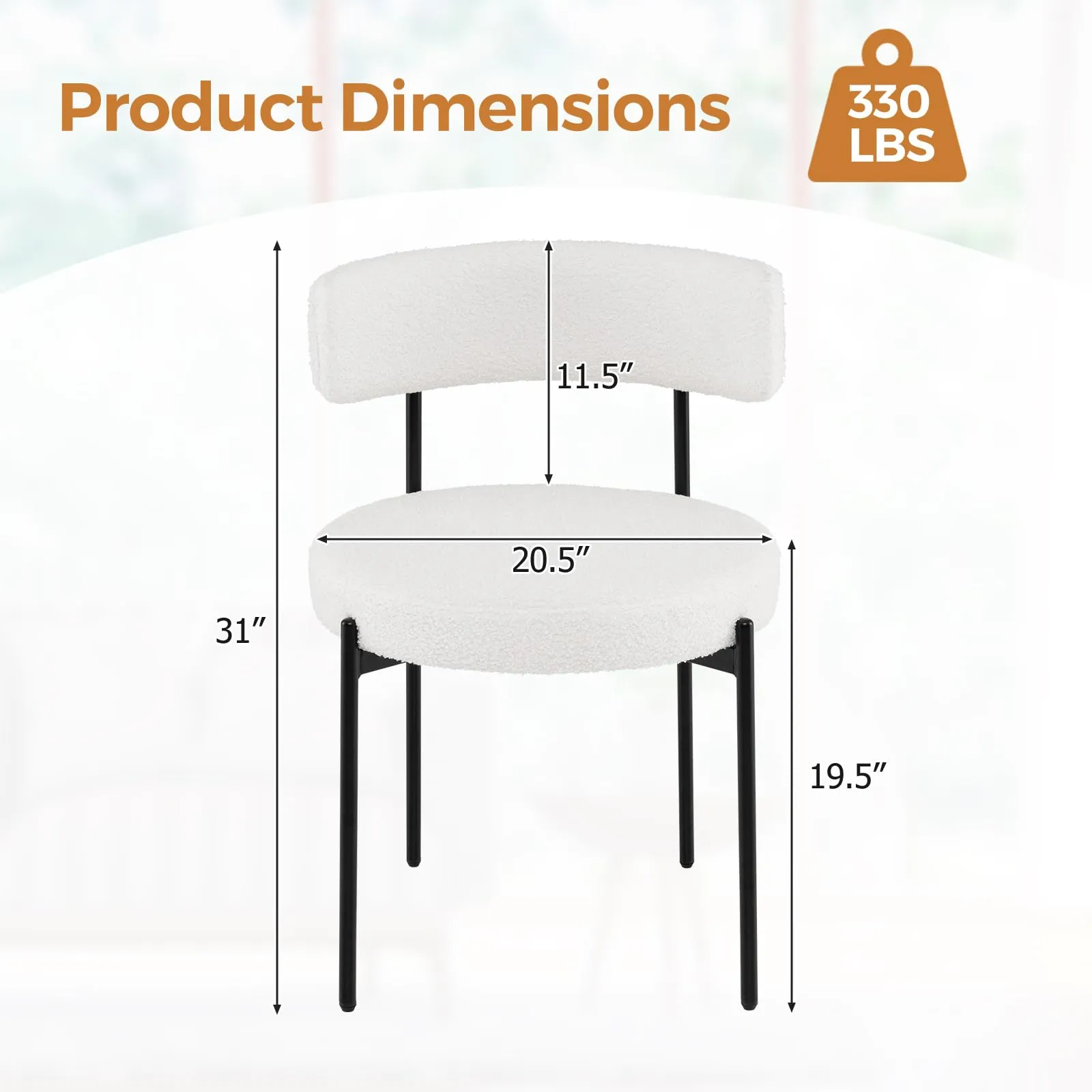 Giantex Boucle Dining Chairs Set of 2
