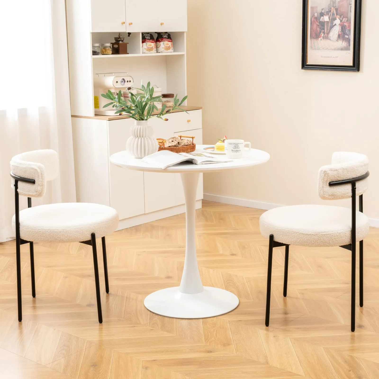 Giantex Boucle Dining Chairs Set of 2