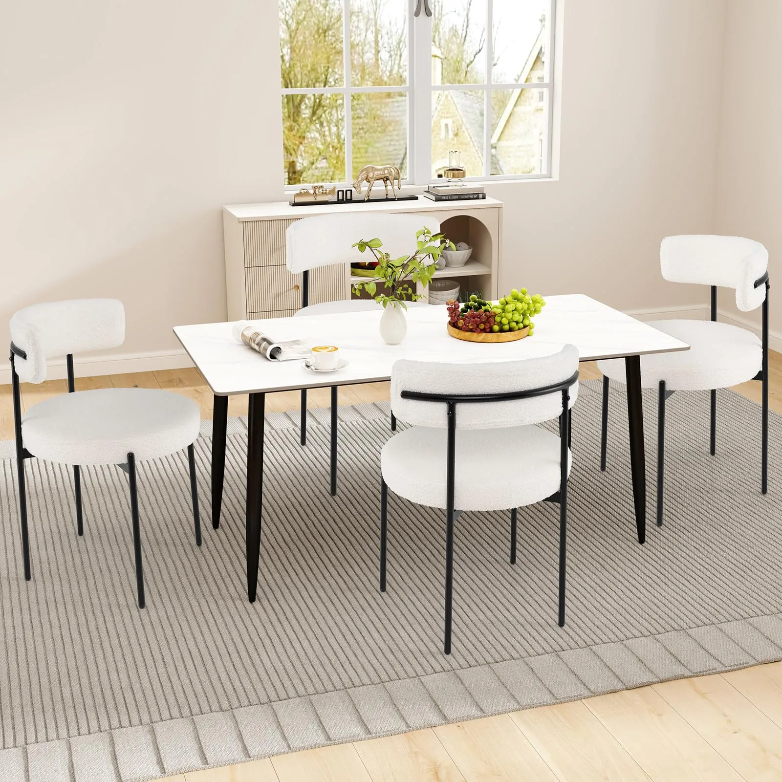 Giantex Boucle Dining Chairs Set of 2