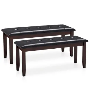 Giantex Button-Tufted Dining Bench, 45.5 PU Leather Upholstered Bench w/Loads 400 Lbs set of dining chairs, wooden chairs