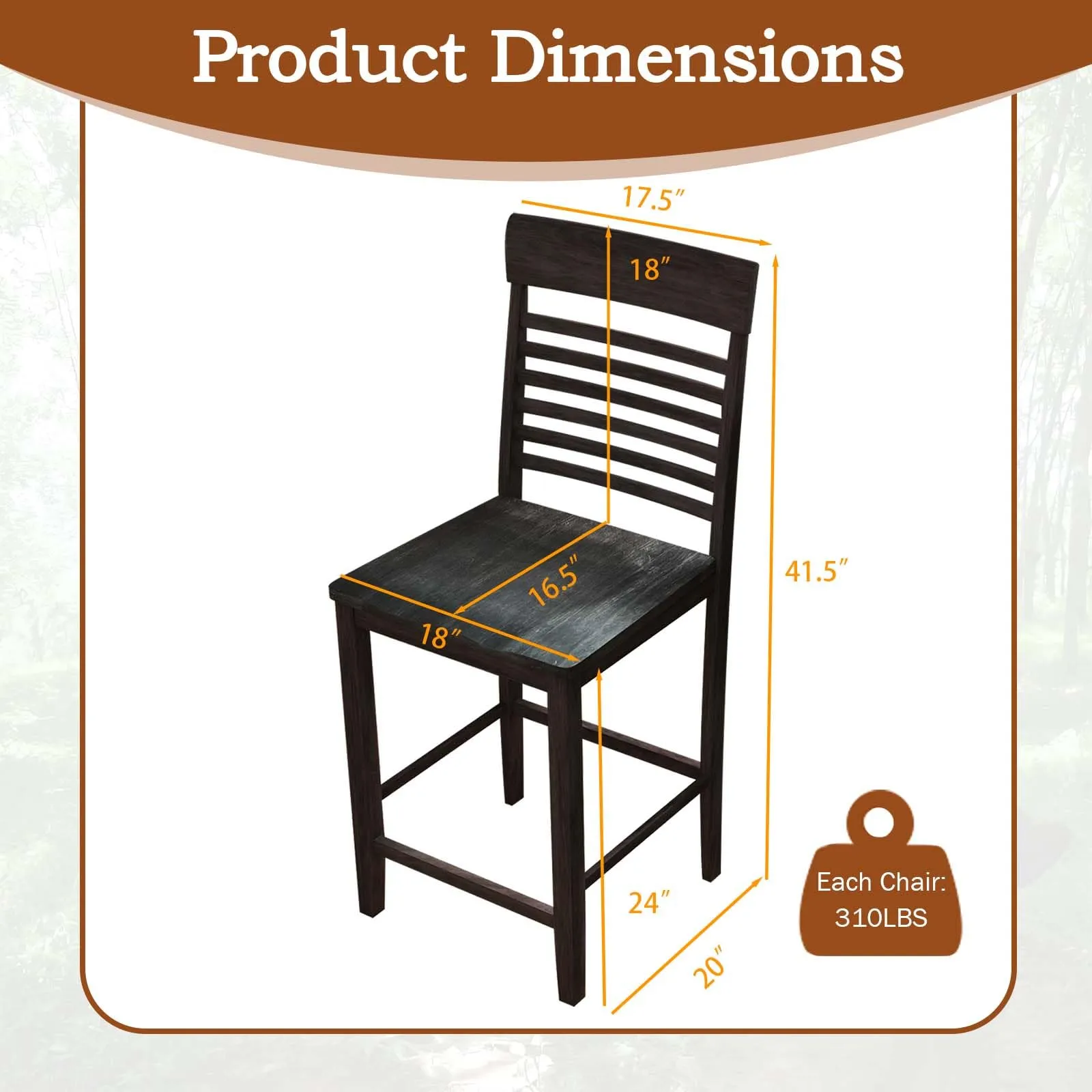 Giantex Counter Height Bar Stools Set of 2/4