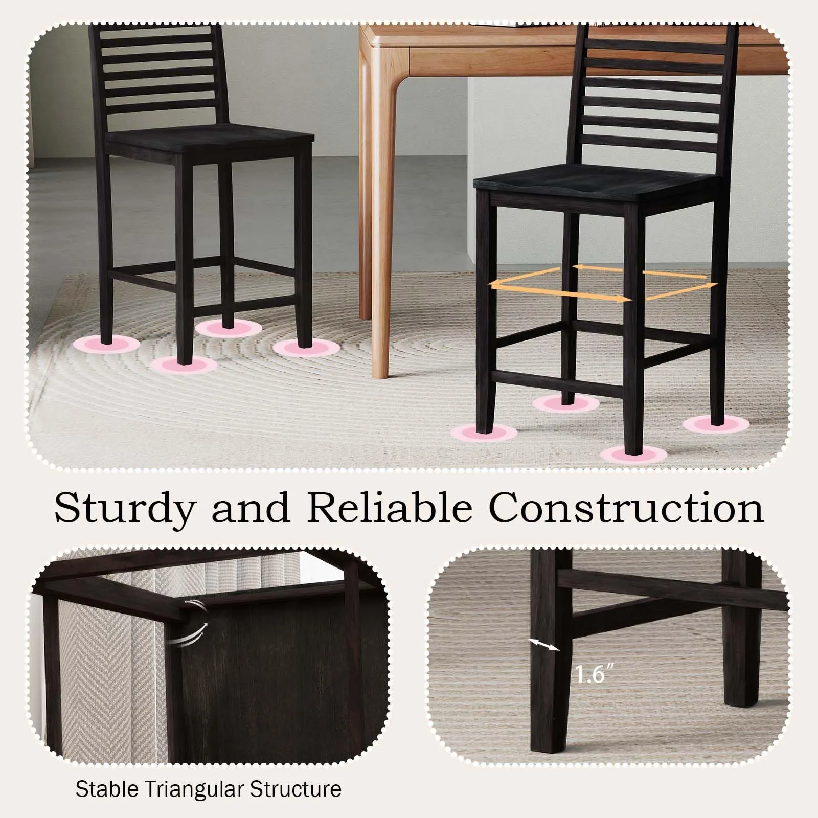 Giantex Counter Height Bar Stools Set of 2/4