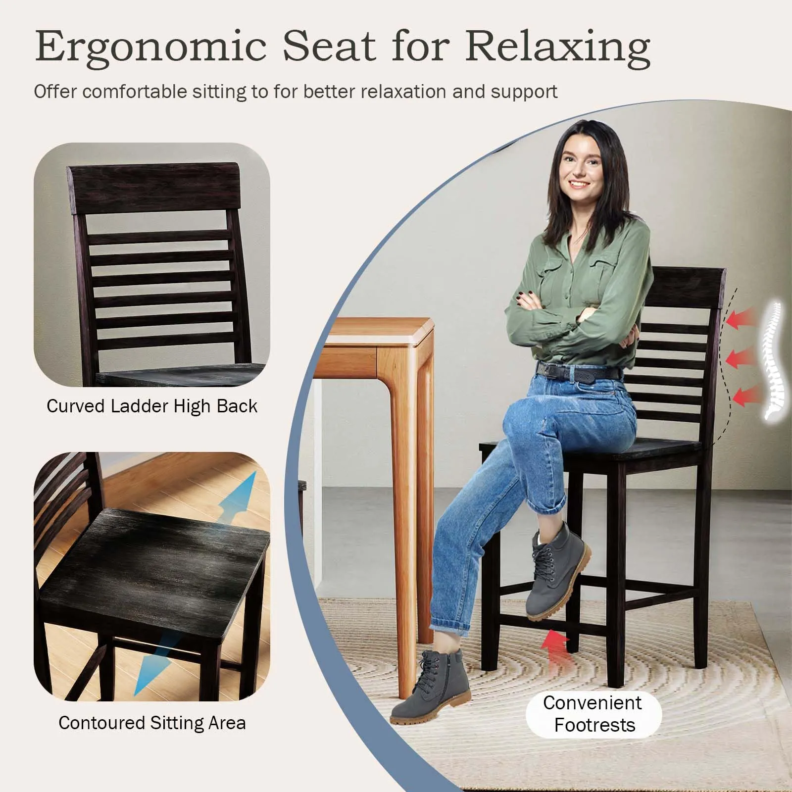 Giantex Counter Height Bar Stools Set of 2/4