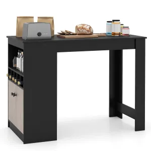 Giantex Counter Height Bar Table with Storage Cabinet farmhouse dining table, extendable dining table