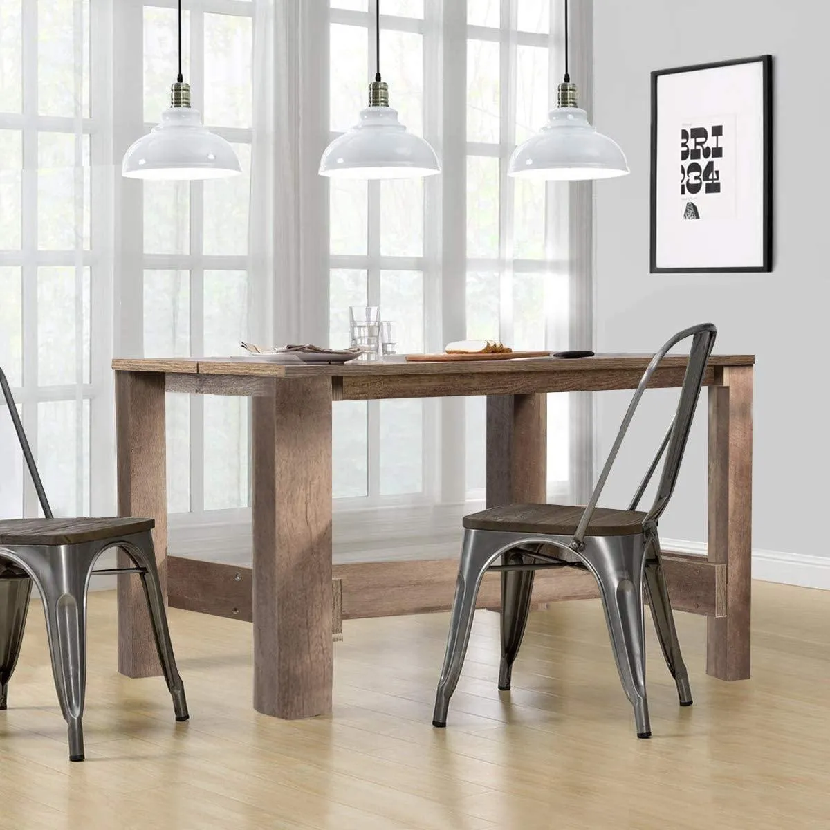 Giantex Counter Height Dining Table, 55" x 25.5" x 35.5" Rectangular Counter Table