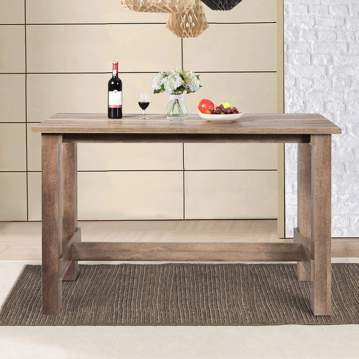 Giantex Counter Height Dining Table, 55" x 25.5" x 35.5" Rectangular Counter Table
