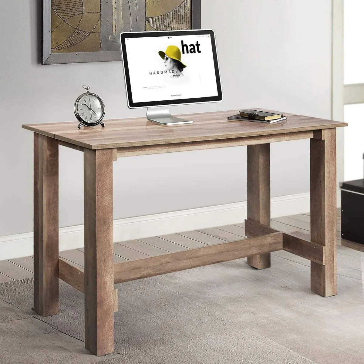 Giantex Counter Height Dining Table, 55" x 25.5" x 35.5" Rectangular Counter Table