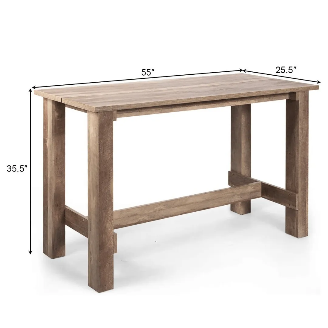 Giantex Counter Height Dining Table, 55" x 25.5" x 35.5" Rectangular Counter Table