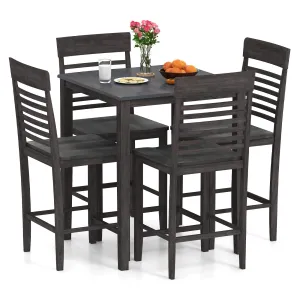 Giantex Counter-Height Square Kitchen Table and 4 Chairs Set with Rubber Wood Frame tablecloth, dining table