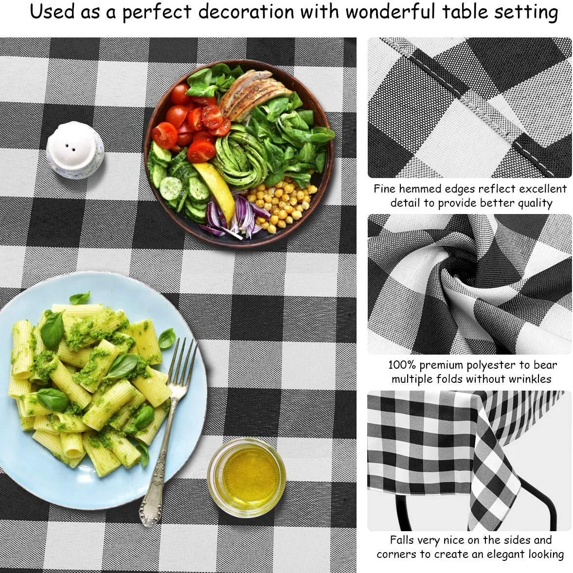 Giantex Decorative Buffalo Plaid Table Cover for Kitchen Dining Wedding Party
