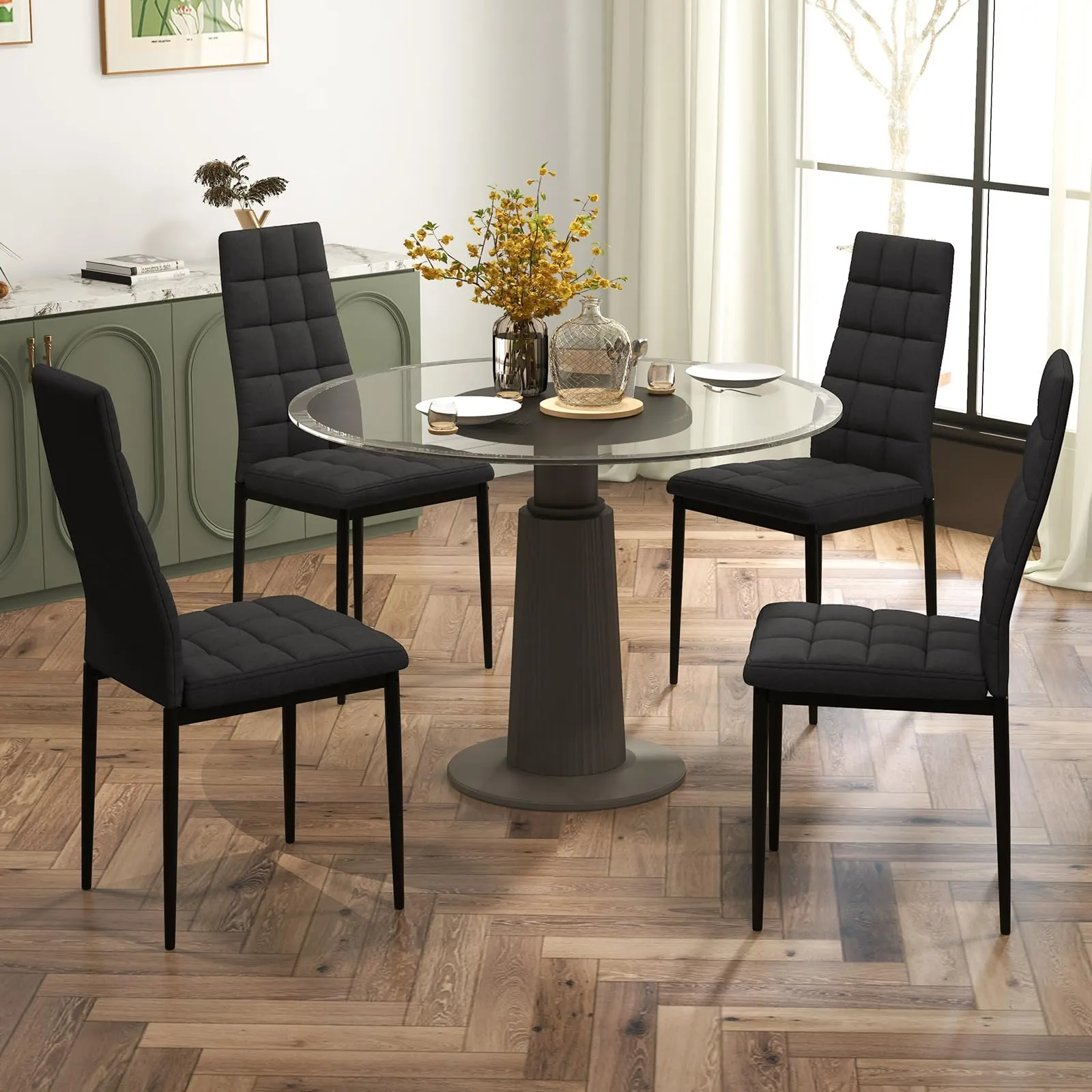 Giantex Dining Chairs Set of 4 Black