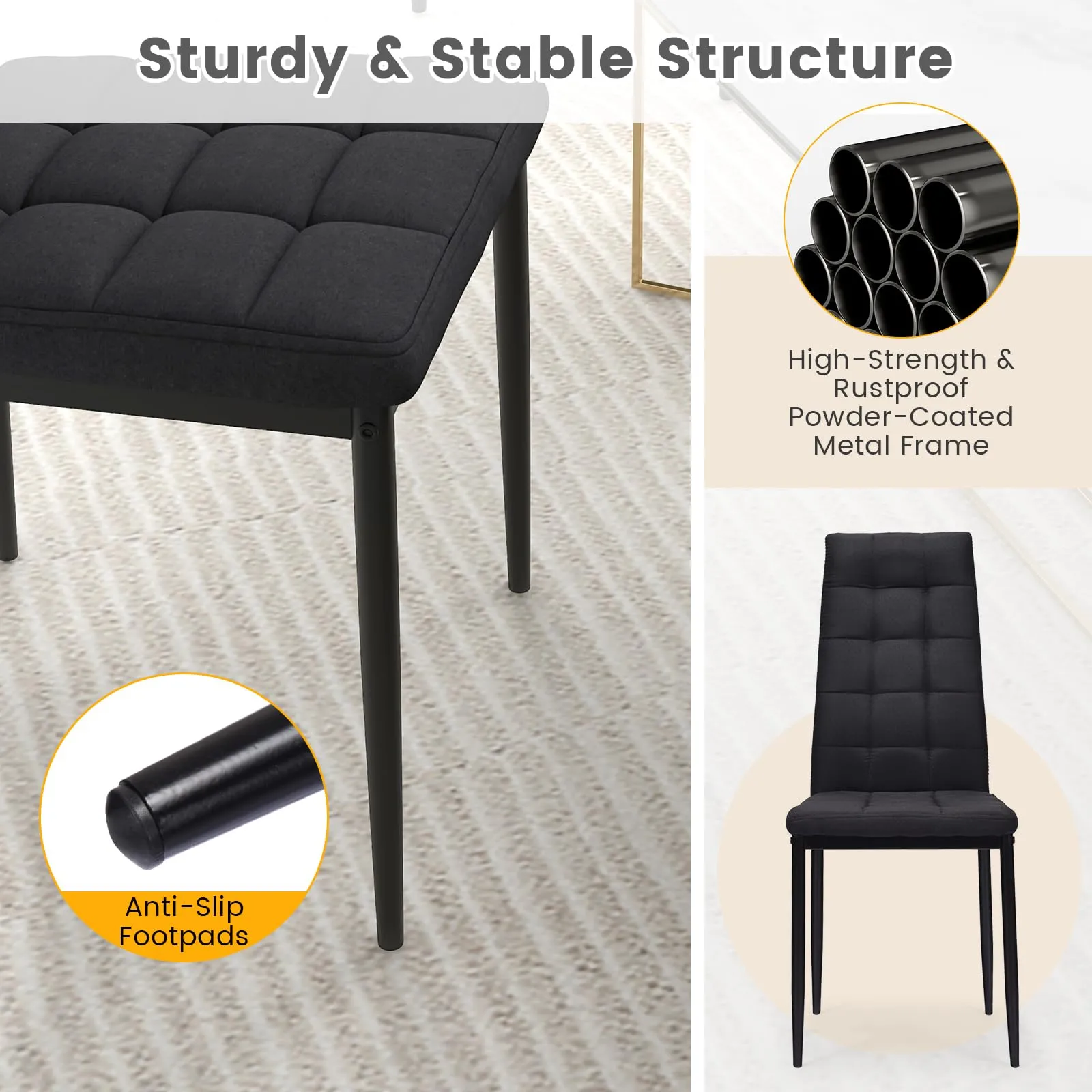 Giantex Dining Chairs Set of 4 Black