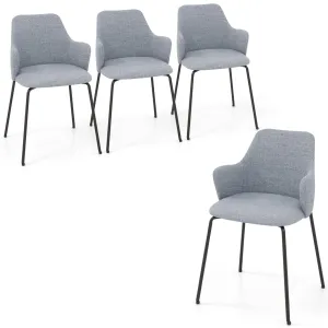 Giantex Dining Chairs Set, Upholstered Accent Chairs w/Curved Backrest set of dining chairs, wooden chairs
