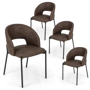 Giantex Dining Chairs, Upholstered Accent Chairs w/High-Density Sponge Cushion set of dining chairs, wooden chairs