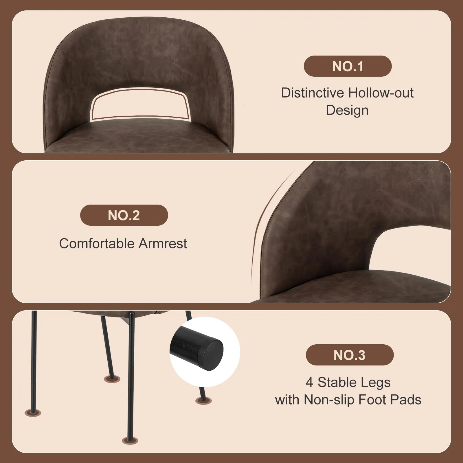 Giantex Dining Chairs, Upholstered Accent Chairs w/High-Density Sponge Cushion