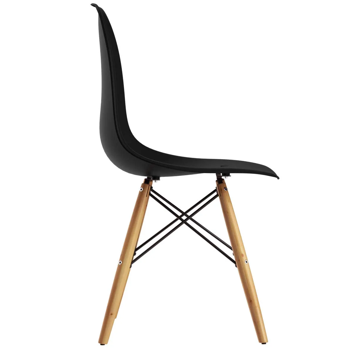 Giantex Dining DSW Chairs with Linen Cushion, Modern Mid Century Shell Chairs w/ Wood Legs