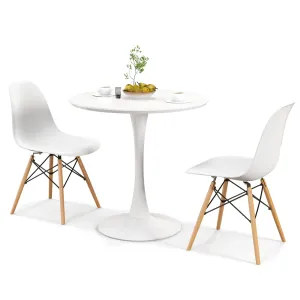 Giantex Dining Room Table Set for 2 or 4, Compact Kitchen Dining Table Set with 32" Round Table and DSW Chairs tablecloth, dining table