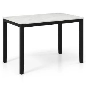 Giantex Dining Table for 4 People, 45" Rectangular Mid Century Kitchen Table with Faux Marble Tabletop farmhouse dining table, extendable dining table