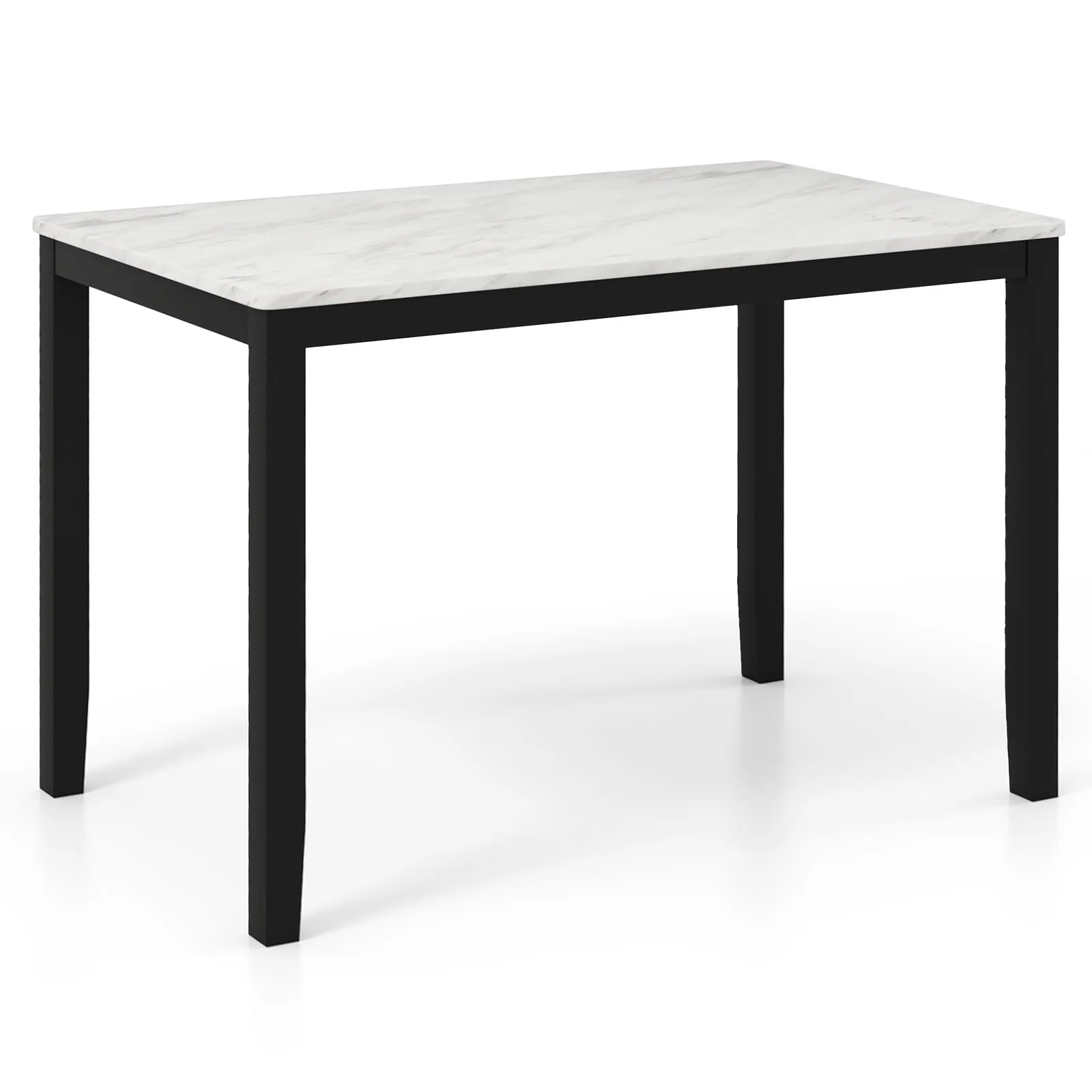 Giantex Dining Table for 4 People, 45" Rectangular Mid Century Kitchen Table with Faux Marble Tabletop farmhouse dining table, extendable dining table