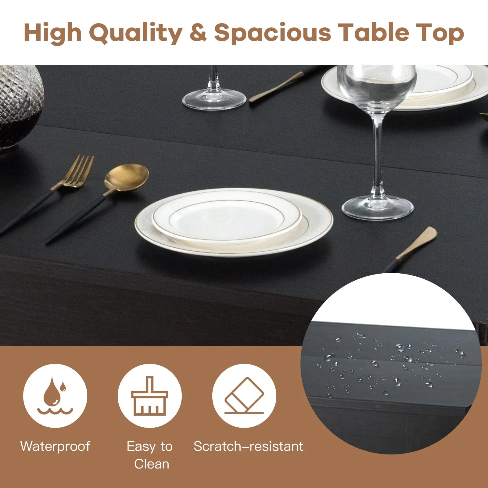 Giantex Dining Table for 6-8, Wood Rectangular Table, 63" L x 31.5" W x 30" H Large Farmhouse Center Table
