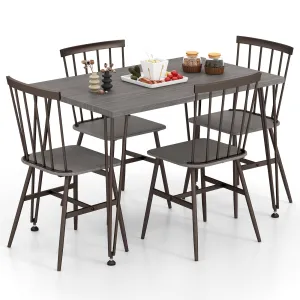 Giantex Dining Table Set for 4, Dining Set with Kitchen Table, Dining Chairs tablecloth, dining table