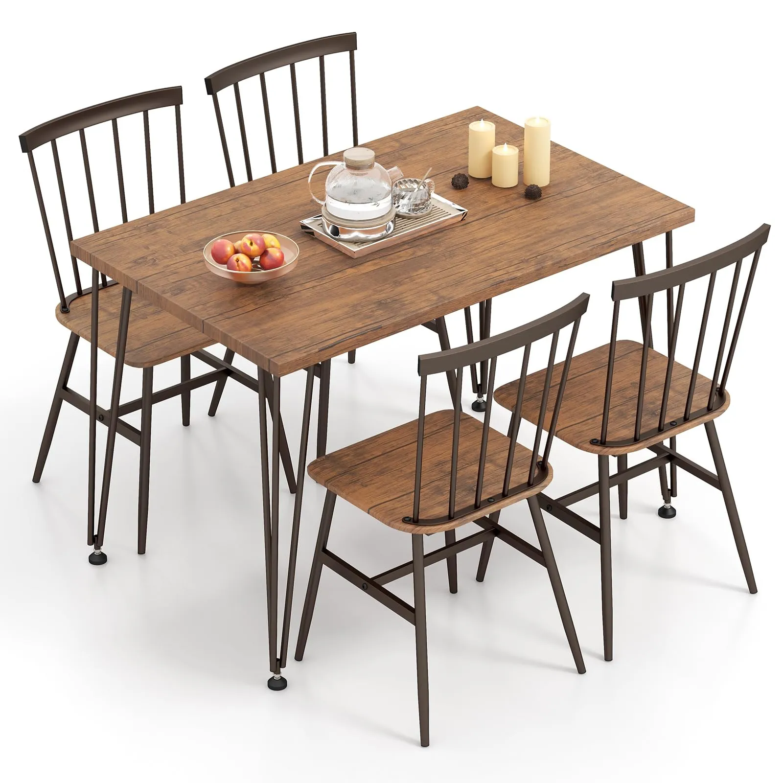 Giantex Dining Table Set for 4, Dining Set with Kitchen Table, Dining Chairs