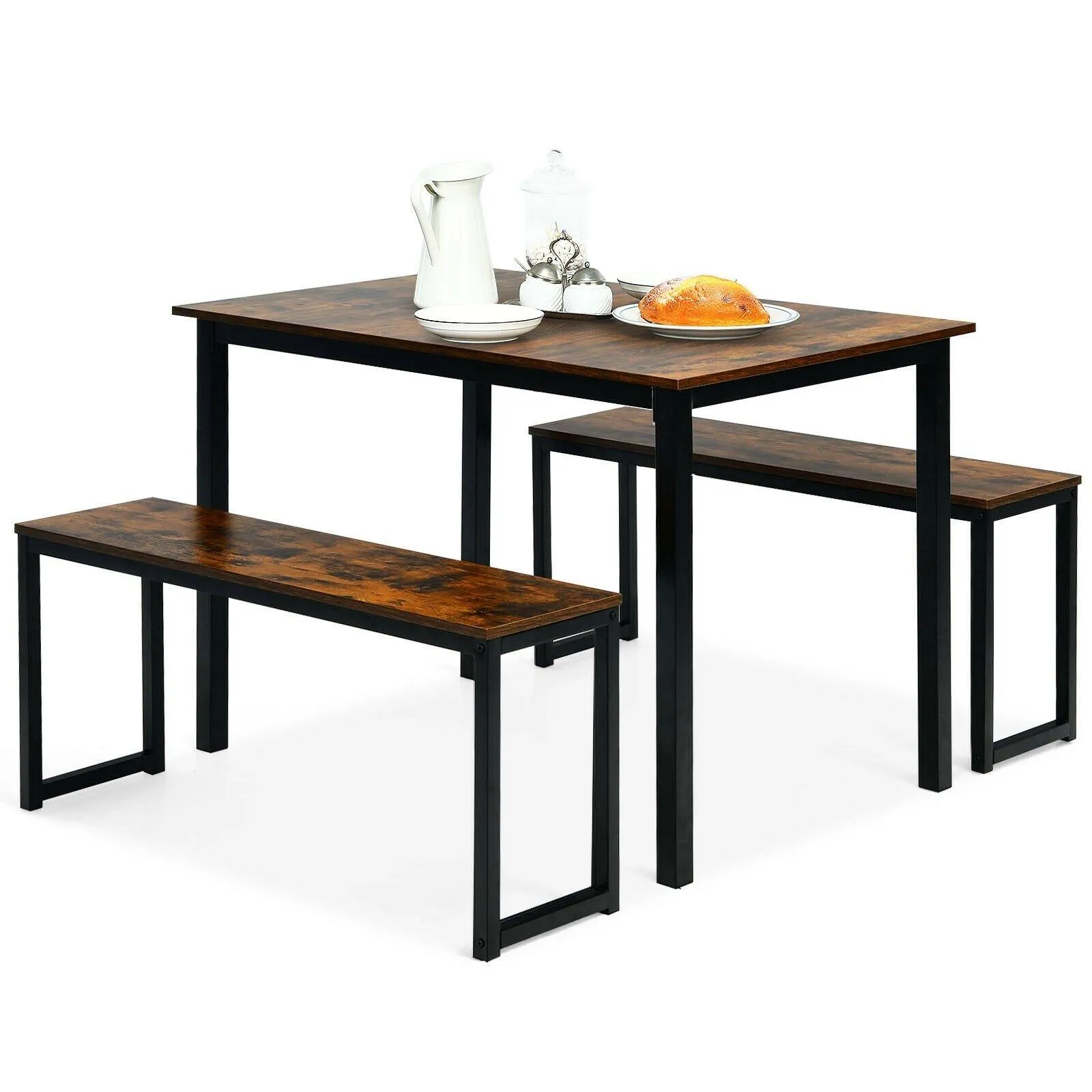 Giantex Dining Table Set for 4, Industrial Kitchen Table Set