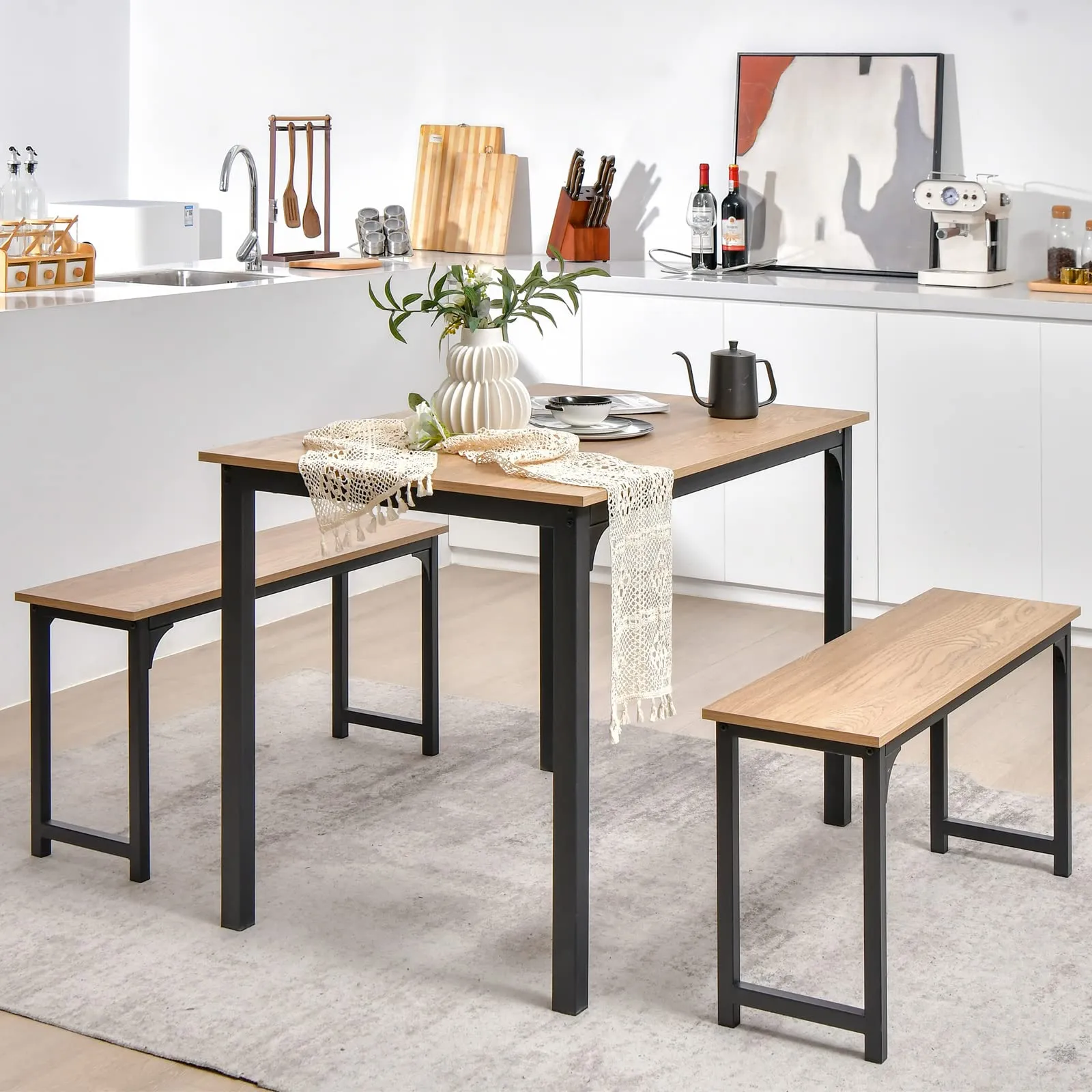 Giantex Dining Table Set for 4, Industrial Kitchen Table Set