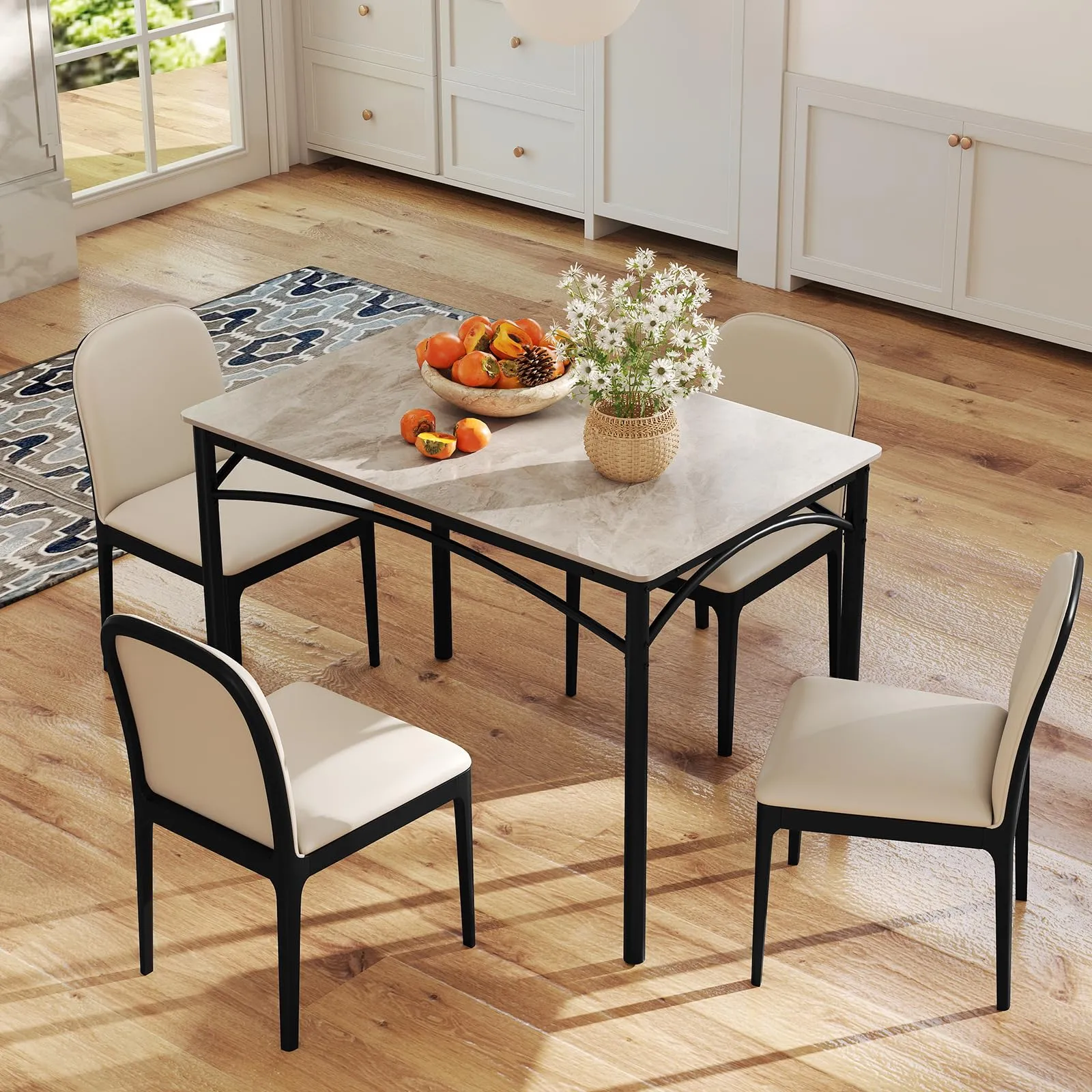 Giantex Dining Table with Large Faux Marble Tabletop