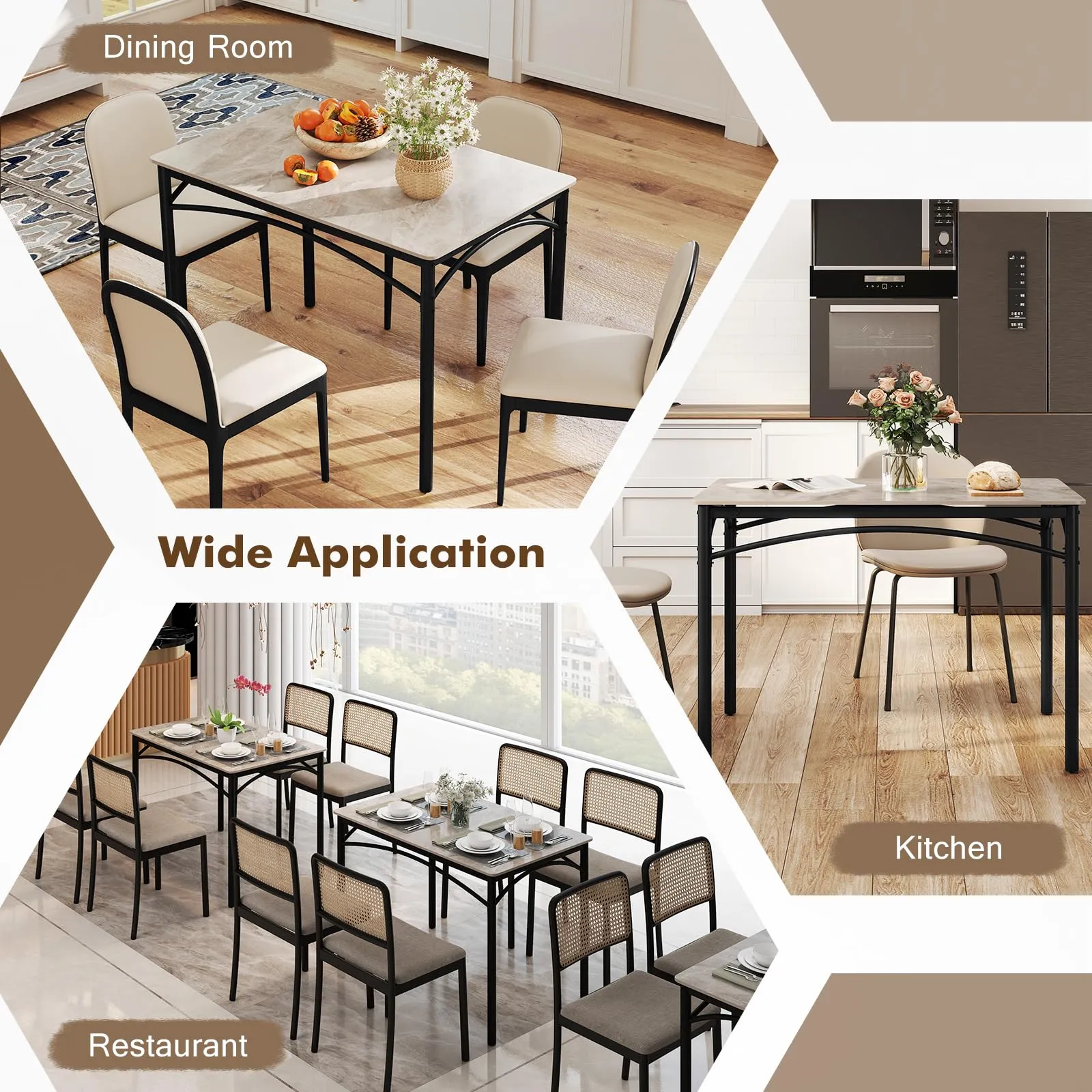 Giantex Dining Table with Large Faux Marble Tabletop