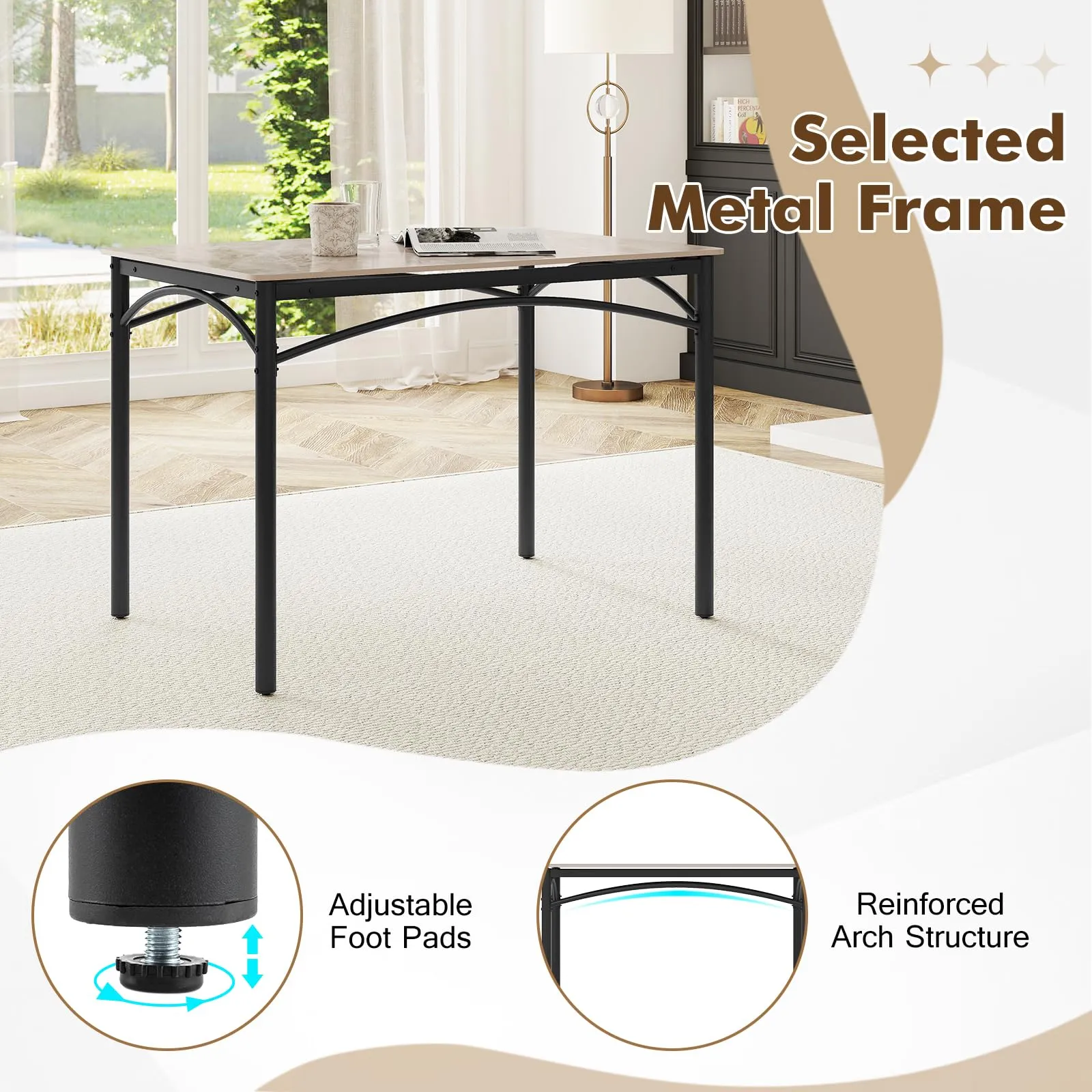 Giantex Dining Table with Large Faux Marble Tabletop