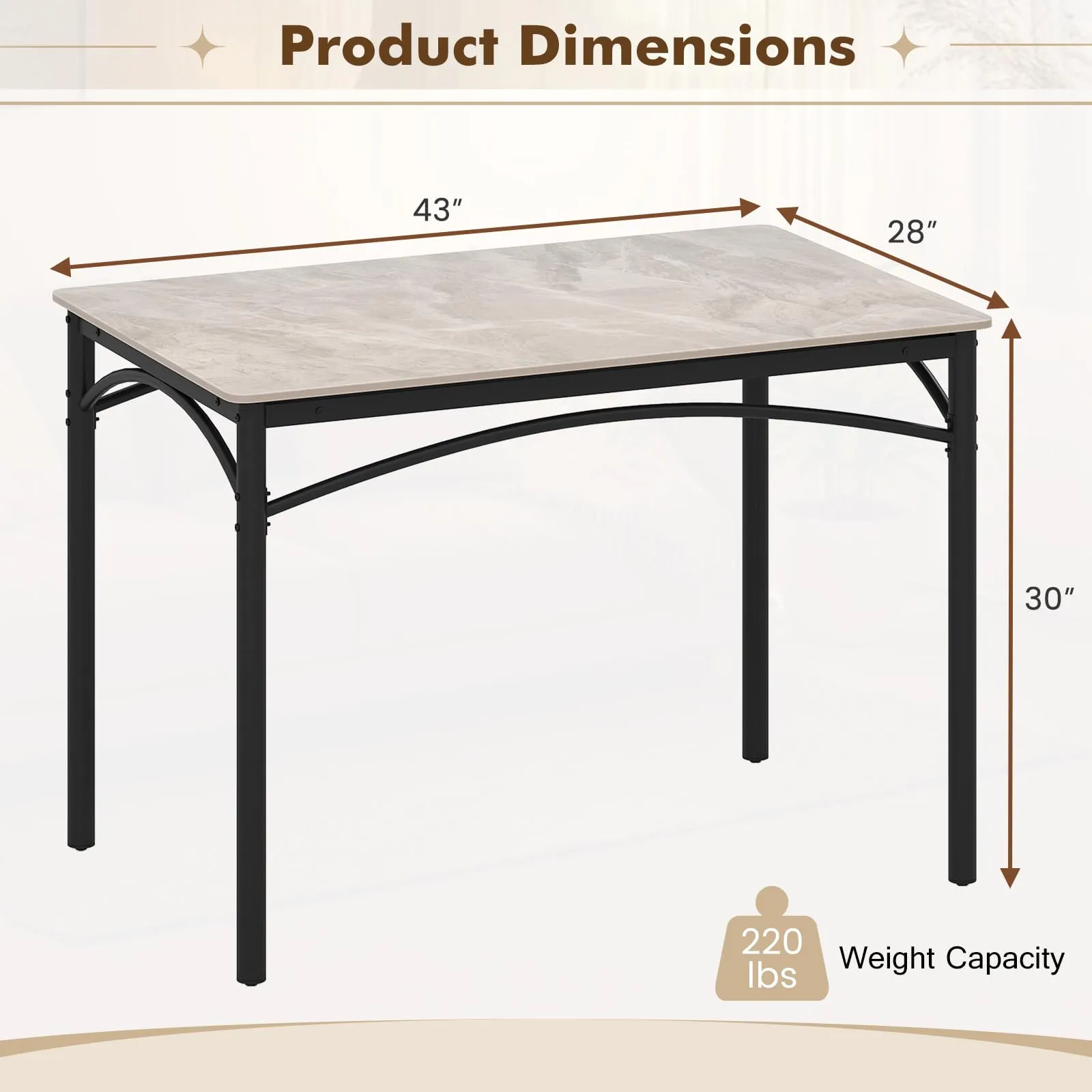 Giantex Dining Table with Large Faux Marble Tabletop