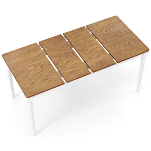 Giantex Extendable Dining Table for 4-8 People, Large Folding Kitchen Table with Rubber Wood Legs, 220 Lbs Capacity farmhouse dining table, extendable dining table